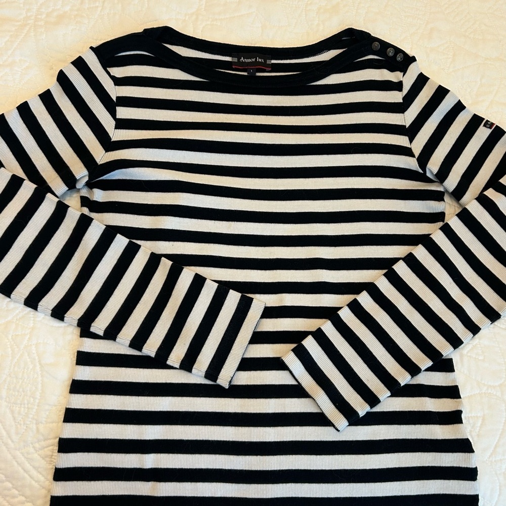 Armor Lux Mariniere Long Sleeve Fitted T-Shirt